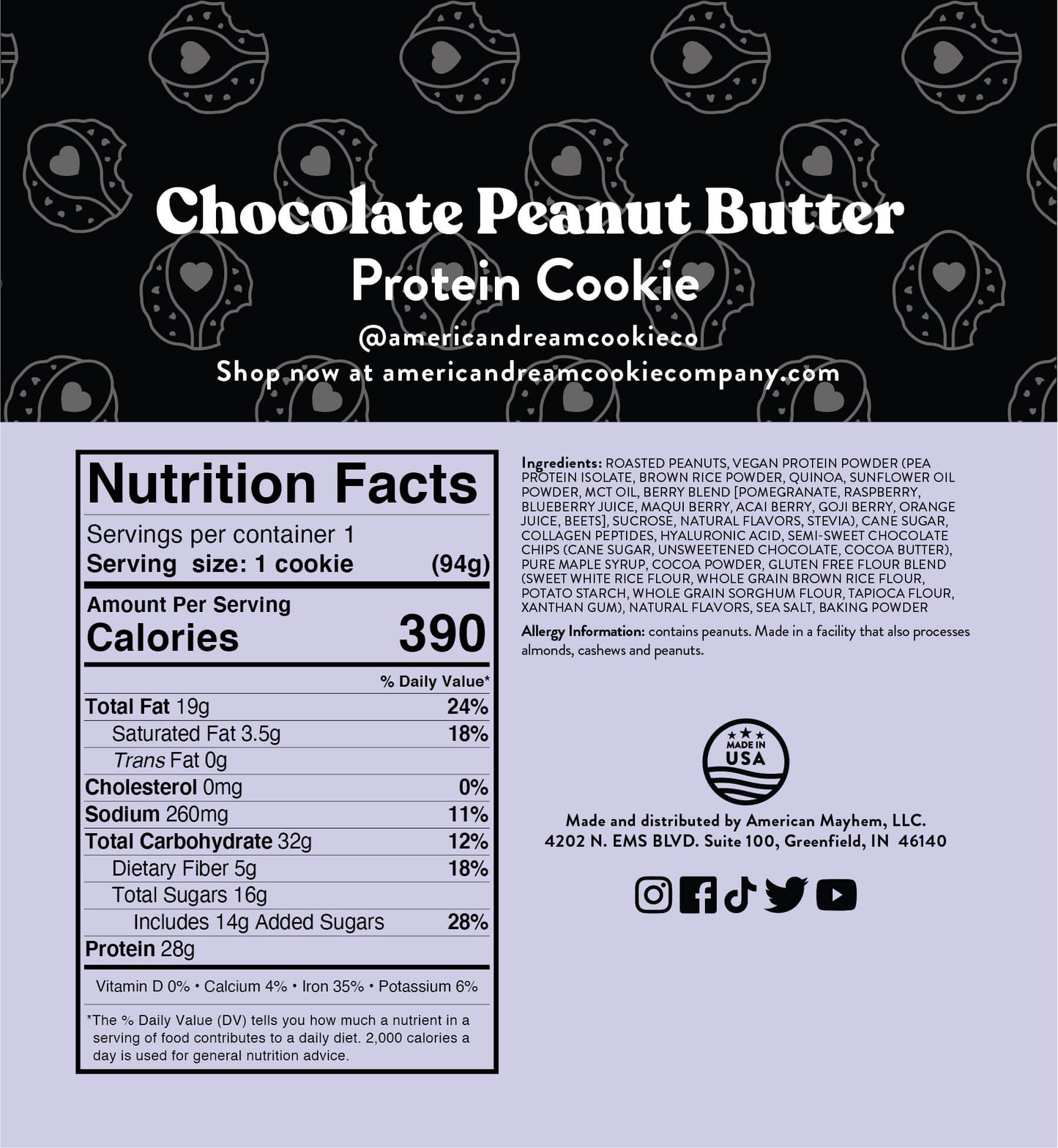 Chocolate Peanut Butter Protein Cookie